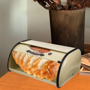 Płytki Vintage Bread Box Kitchen Kurek z kutego żelaza w obudowie żelaza pojemnik na uchwyt