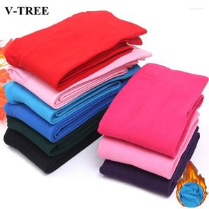 Trousers Plus Velvet Children Pants Winter Girls Leggings Warm For Kids Candy Colors 3-9 Year Baby Leggins