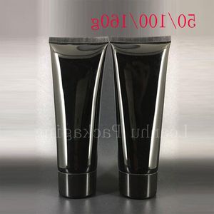50G 100G 160G TOMT Black Soft Squeeze Cosmetic Packaging Refillable Plastic Lotion Cream Tube Screw Lids Bottle Container Vxcni