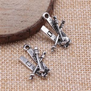 Bangle 120 Pcs Antique Sier Alloy Ski Sleigh Charms Pendant 23x16mm Jewelry Making Diy