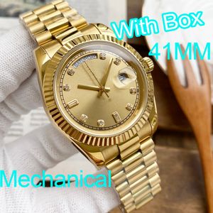 Luxury Watch Men Designer Watch Automatic Watches Men Män tittar på 41 mm 904 Precision Steel True Double Double Huvud Sapphire Mirror Surface