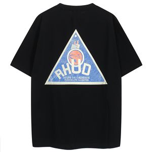 T-shirt da uomo di design pesante stile USA T-shirt vintage con stampa logo triangolo T-shirt estiva da skateboard da strada 24ss 0119