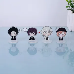 Keychains Bungo Stray Dogs Keychain Mini Acrylic Standing Nakajima Atsushi Plate Desk Decor Dazai Osamu Collection Ornament Accesorios Kid