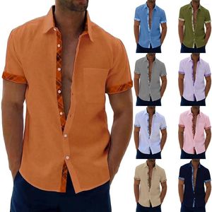 Herren-T-Shirts, Sommerhemd, kurzärmelig, lässig, Manschettenkragen, Flip-Top, X 1, Herren, großes B, Blumenärmel