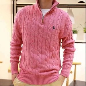 Mens Designer Polo Sweater Fleece ralphs Shirts Thick Half Zipper High Neck Warm Pullover Slim Knitting Lauren Jumpers megogh 9912UI