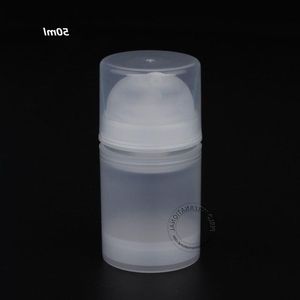 40pcs/lot 50ml透明プラスチックエアレスローションポンプボトルエアレス化粧品ボトル空の真空圧力エマルジョンコンテナqoqan
