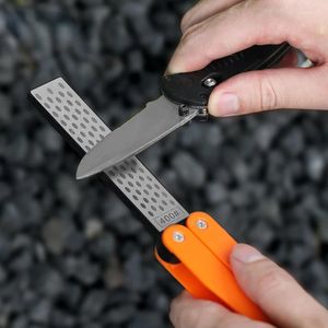 Andra knivtillbehör Dubbelsidig vikta fickvandring Portable Diamond Sharpening Stone Kitchen Outdoor Trekking Barbecue Tool