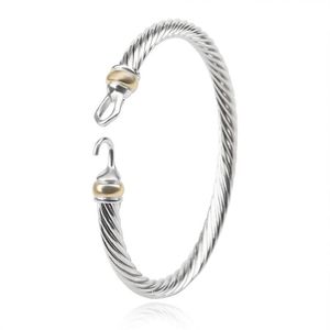 Braccialetto di filo di cavo di moda 5mm braccialetto di filo d'argento braccialetto di gioielli semplice squisito per le donne315Y