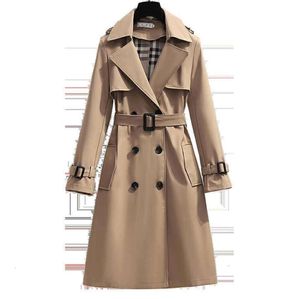 Kvinnor Trenchrockar S-4XL Ny Spring England Style Windbreaker Loose Medium Long Elegant Belt Ladies Coat Kvinnlig varumärkesdesigner Fashion Jacket