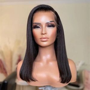 Straight Short Bob Human Hair 13x4 Lace Frontal Wigs for Black Women Brazilian Prepluck Hair Glueless 4x4 Lace Closure Wig