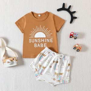 Kleidungssets für 0–3 Jahre Baby-Jungen, bedruckte Kleidung, Outfits, lässige Kurzarm-T-Shirts, Tops und Shorts, 2-teiliges Sommer-Set für Kleinkinder