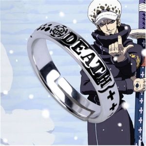 Anelli Hot Anime One Piece Limited Rufy Cappello della Morte Trafalgar Law Portgas D Ace Anello in argento sterling 925 Regalo Cosplay S925 Anelli Puntelli