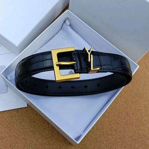 2024 Designer Womens Fashion Genuine Leather Women Belts for Men Letter Gold Sier Brown Buckle Wide 2.8cm with Box 6699bbb