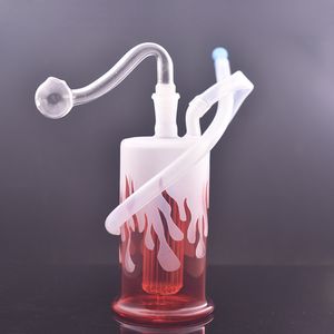 2pcs Küçük Kalın Pyrex Cam Yağ Burneri Bong Büyük Boyut Matris Matris Percolator Filtre Fıskiyesi Sigara içmek Su Bong Yağ Dab Talimler 10mm Erkek Cam Yağ Burner Boru