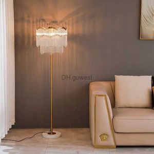 바닥 램프 단순한 가벼운 고급 호텔 창조적 인 패션 크리스탈 침실 침대 램프 거실 거실 유럽 침실 따뜻한 바닥 램프 YQ240130