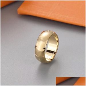 Band Rings Designer Ring Mens Band Rings 2021 Luxury Jewelry Women Titanium Steel Alloy Gold-Plated Craft Gold Sier Rose Never Fade N Dhufq