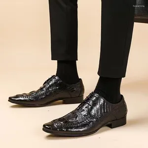 Scarpe eleganti da uomo in pelle formale con stampa pelle bovina inglese Single Business Oxford Trend Fashion