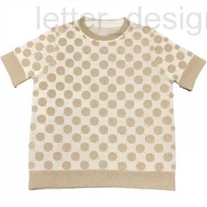 Designer de luxo feminino malhas camisetas suéter curto, pulôver estilo carta elegante, mistura de algodão, confortável e respirável PEWQ