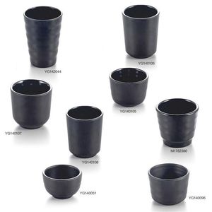 A5 Melamine Dinnerware Water Cup Restaurant Black Frost Imitation Porcelain Tableware Tea Cup Milk Tea Commercial cup230g