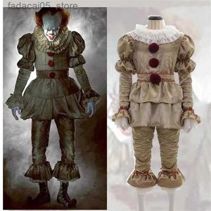 Tema kostym joker vuxen pennywise cosplay come halloween party clown stephen kung män kvinnor cos kostymer outfit uniform barn natt clown q240130