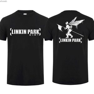 Herr t-shirts 2023 mode tee män linkin konsolt park t shirt dubbelsidig casual överdimensionerad t-shirt grafisk ungdom tyg streetwear s-3xl 240130