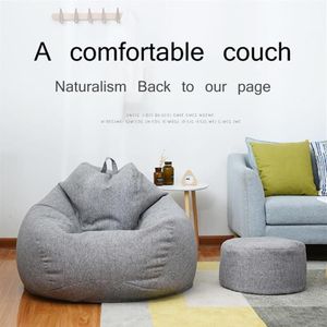 Bohnenbeutel Stuhl mit Füllung großer Puff -Sitz Couch Bett gefülltes Riesen -Bohnen -Sofa Pouf Ottoman Relax Lounge Möbel für Practical266i