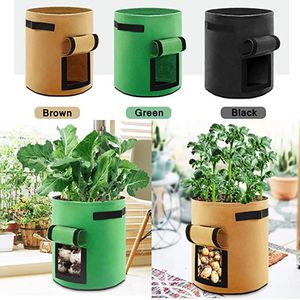 Three sizes of felt plant growth bags non-woven fabric garden potato pot greenhouse vegetable growth bags moisturizing vertical tools 240130