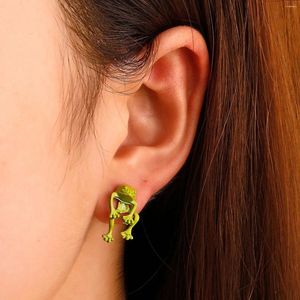 Stud Earrings Funny Green Frog For Women Men Luxury Brands Jewelry Woman Accessories Y2k Korean Fashion Gift Female Cool Stuff Charm