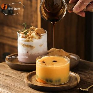 Wine Glasses S/L High Temperature Resistant Dessert Ice Cream Cup Glass Cold Drink Cocktail Fruit Juice Jelly For Wedding Party