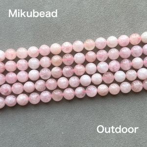 Braccialetto naturale 8mm 10mm Madagascar rosa morganite pietra rotonda perline allentate per creazione di gioielli bracciali fai da te collana filo regalo