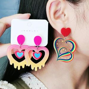 Dangle Earrings Valentine's Day Romantic Hand Heart Gesture Acrylic For Women Fashion Cupid 's Arrow Love You Drop Gift
