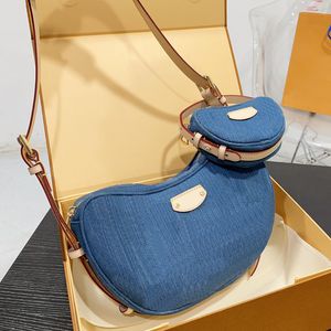 Two-piece crossbody bag designer bag Women Denim armpit bag luxury bag womens Fashion Classic handbag with dust bag