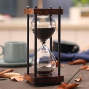 キッチンスクールの15分砂時計サンドタイマーモダンな木製の砂時計サンドグラスサンドクロックタイマーホームデコレーションギフト13170