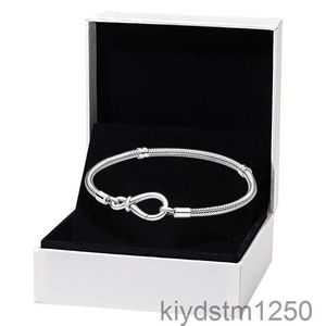 Infinity Knot Snake Chain Bracelet for Authentic Sterling Silver Wedding Party Jewelry Women Girlfriend Gift Designer Bracelets with Original Box Set 8n67