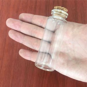 40 ml mini flaska med korkpropp liten tom klar glas hantverk flaskor injektionsflaskor för bröllopsdekoration julklappar 50 st/parti BSSME