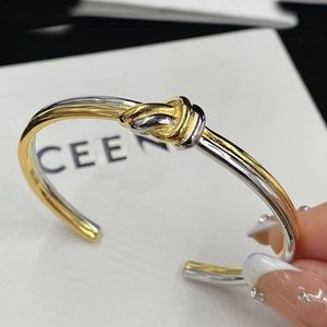 Damen-Armreif, Designer-Herrenarmband, 18 Karat vergoldet, Knoten-Armband, verstellbare Öffnung, Schmuck mit Originalverpackung