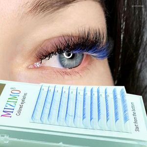 Falska ögonfransar 2024 Den vita och blå spetsiga blandade längden (8-13 mm) Makeup ympade är mjuka naturligt förlängda