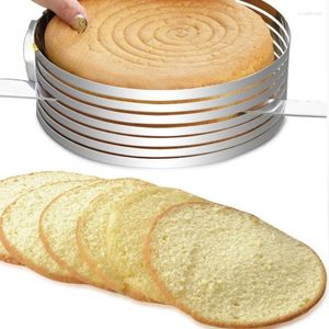 Moldes de cozimento Ajustável Aço Inoxidável Bolo Slicer Mold Bakeware Cortador Anel Ferramentas Pão Ferramenta em Camadas