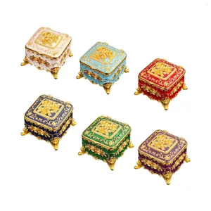 Bolsas de jóias caixa vintage tesouro metal decorativo trinket organizador de armazenamento para colar brincos anéis