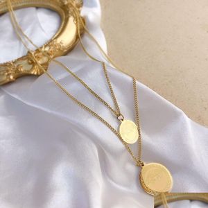 Ожерелья с подвесками, брендовое модное женское роскошное дизайнерское ожерелье, колье-подвеска, цепочка из 18-каратного золота с покрытием из нержавеющей стали, ожерелья с буквами J Dhkbo