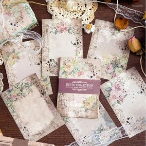 30 st/parti memo kuddar material papper retro blommor skräp journal scrapbooking cards bakgrund dekoration brevpapper stationer