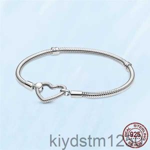 Nuovo autentico popolare argento sterling 925 braccialetto più venduto per le donne a forma di cuore catena di serpente signore adatti perline di fascino regalo di gioielli con scatola originale 75lc