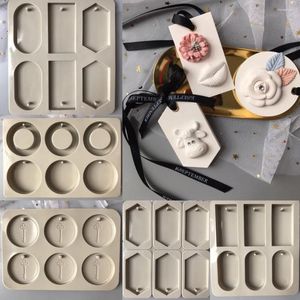 Baking Moulds Mold Silicone Six Hole Wax Molds Mould Aroma DIY Gypsum Flower Handmade Ornaments Stone Rubber PRZY 001