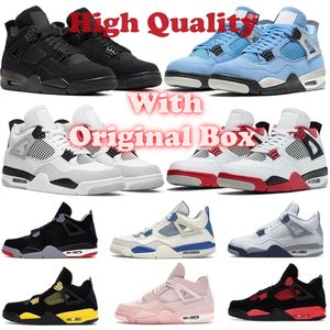 4S BUZ BUZ BUZ BUTH BUTS Woman Men 4 Wojskowe czarny kot biały Oreo Red Thunder Sail University Blue Patent Hoded College Gray Mid Diamond Light Smoke Gray Sports Sneakers