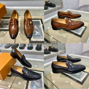 High quality Formal Dress Shoes For Gentle designers Men Black brown Genuine Leather Shoes Pointed Toe Mens Business Oxfords Casual shoess