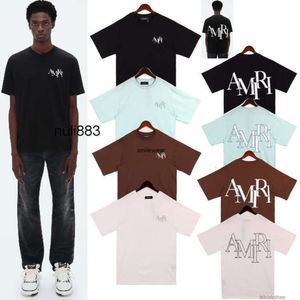 T-Shirts Amari Cross Amirl Autumnwinter Amirlies T-Shirt Am Amis Produkt Imiri Kleidung Amiiri Lässige Männer Frauen Neuer Luxus Personalisierter Designer Brief Mode Pr