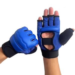 Half Finger Boxing Gloves PU Leather MMA Fighting Kick Boxing Gloves Karate Muay Thai Training Workout Gloves 240125