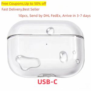 For USB-C AirPods Pro 2 Bluetooth Headphones ANC Max Accessories Solid Silicone Cover Airpod Wireless Earphone Headset Water Proof Shockproof Case
