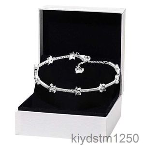 Bracciale a maglie con stelle celesti per autentici braccialetti di design con catena a mano in argento sterling Gioielli da sposa per donne Fidanzata Braccialetti con scatola originale Uqp7