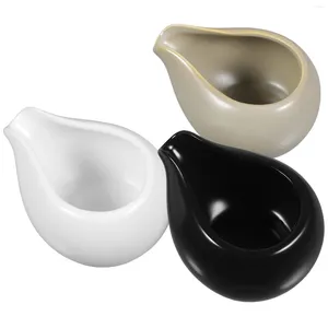 Dinnerware Sets 3 Pcs Round Mouth Milk Spoon Sauce Bucket Gravy Pitcher Container Soy Bowls Espresso Cups Seasoning Jar Boats Measuring